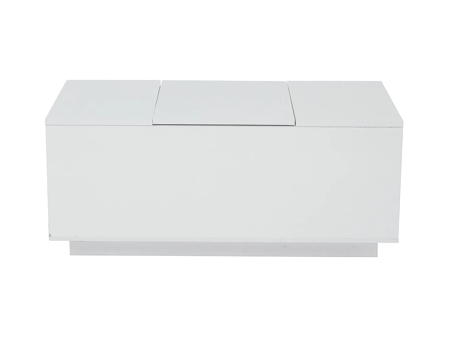 Mesa de centro elevable 95x48x40cm con 2 cajones, LED, cuerpo lacado en blanco