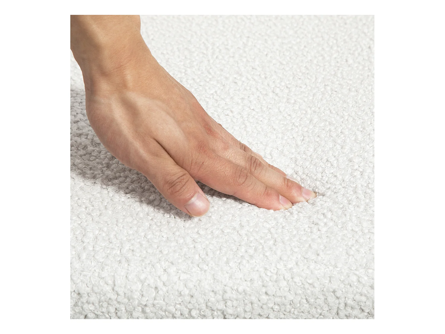 Chaise de bureau pivotante en tissu Teddy blanc, réglable en hauteur, cadre en métal doré