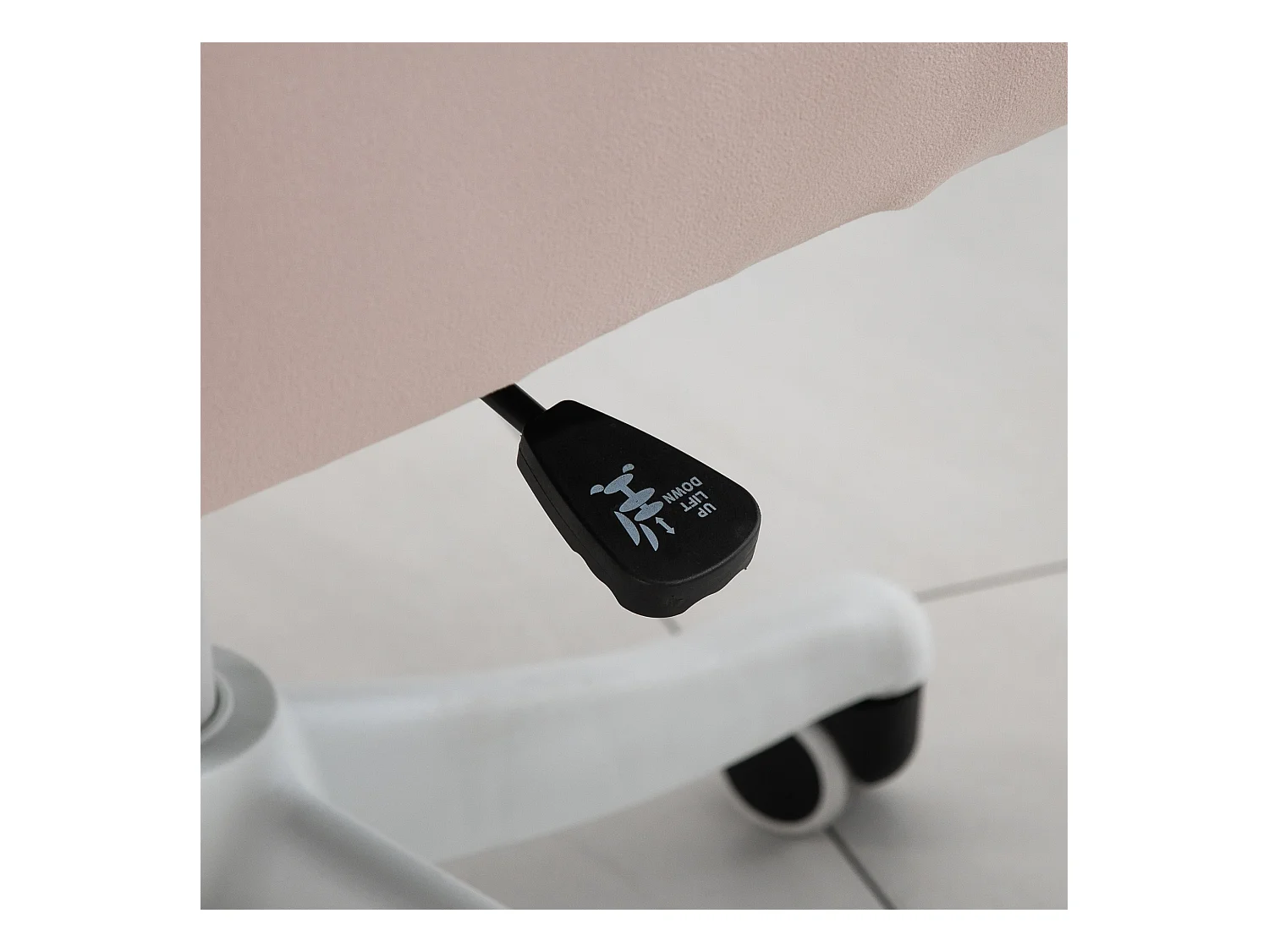 Chaise de Bureau Ergonomique en Velours rose avec Massage Lombaire USB et Réglage Hauteur