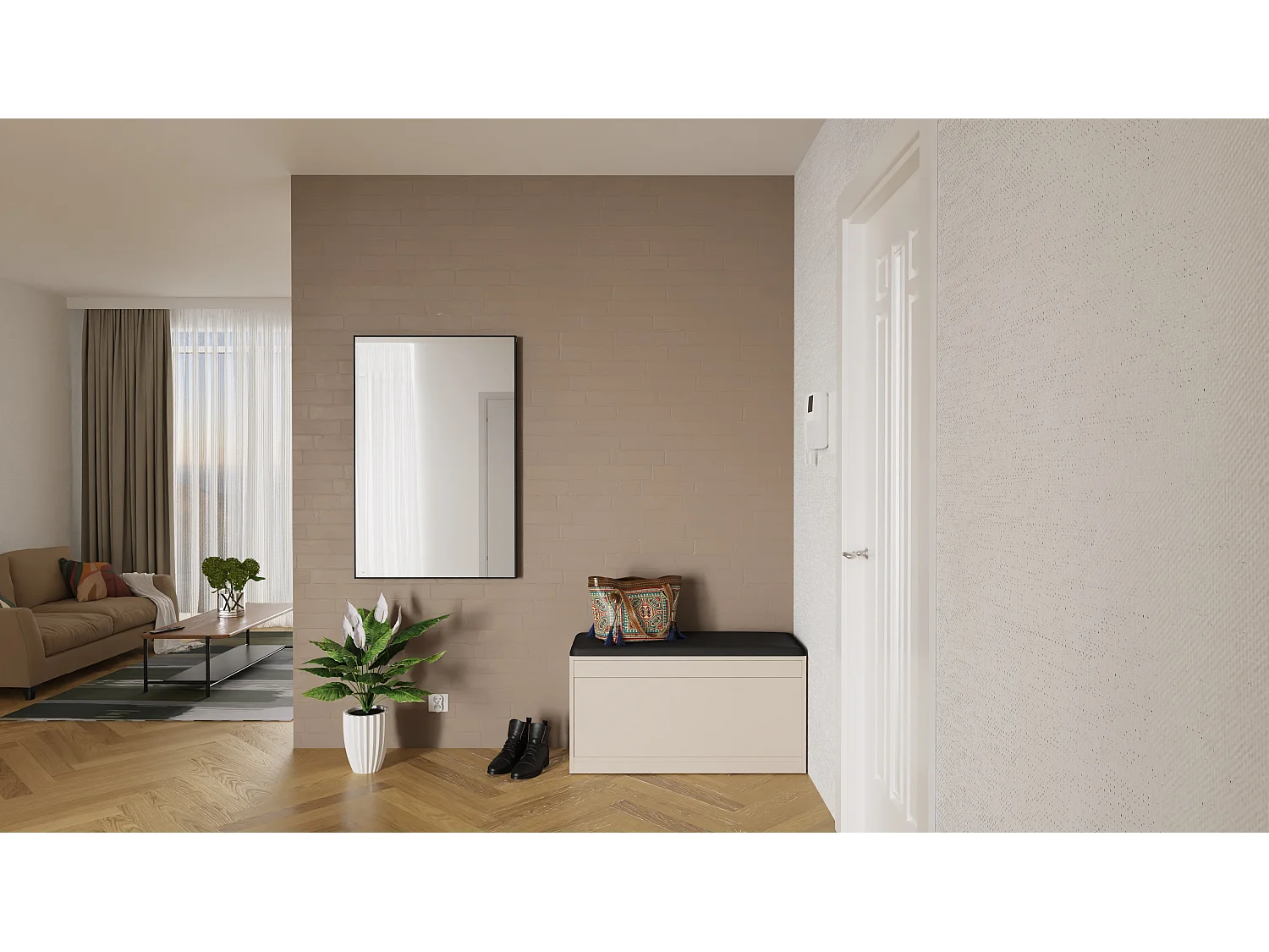 Meuble à chaussures BARI 100 cm – Banc d’entrée avec assise en cuir écologique, pour 8 à 10 paires