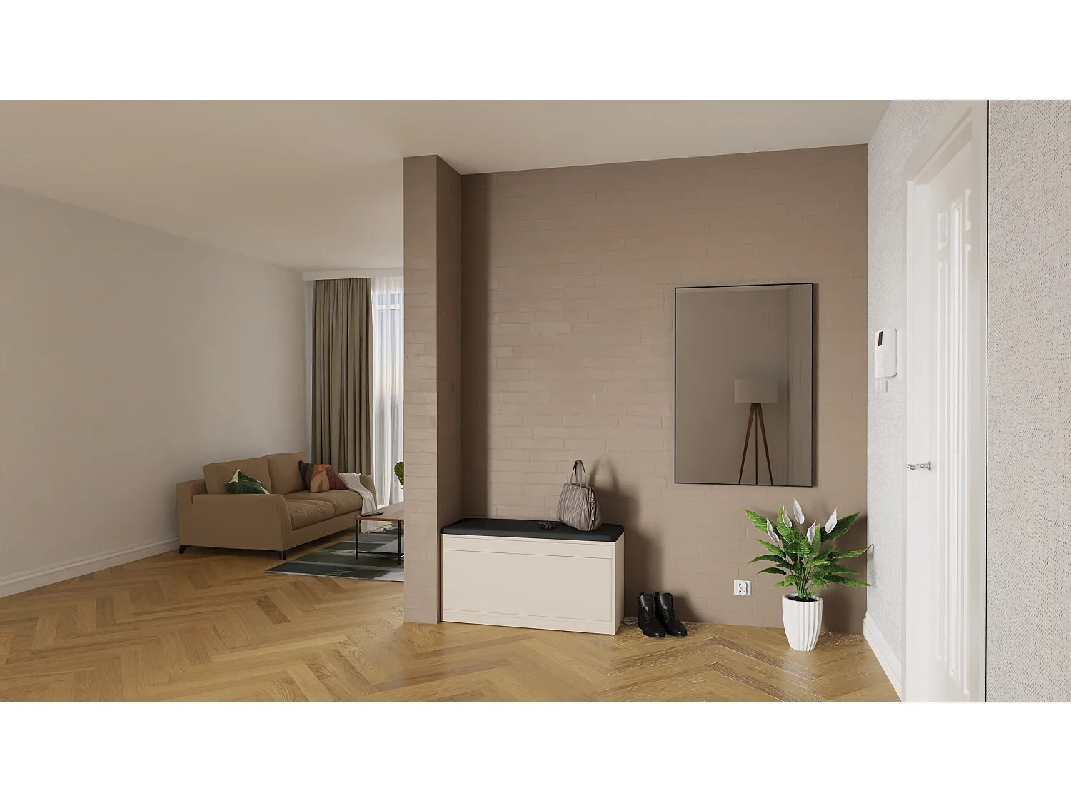 Meuble à chaussures BARI 100 cm – Banc d’entrée avec assise en cuir écologique, pour 8 à 10 paires