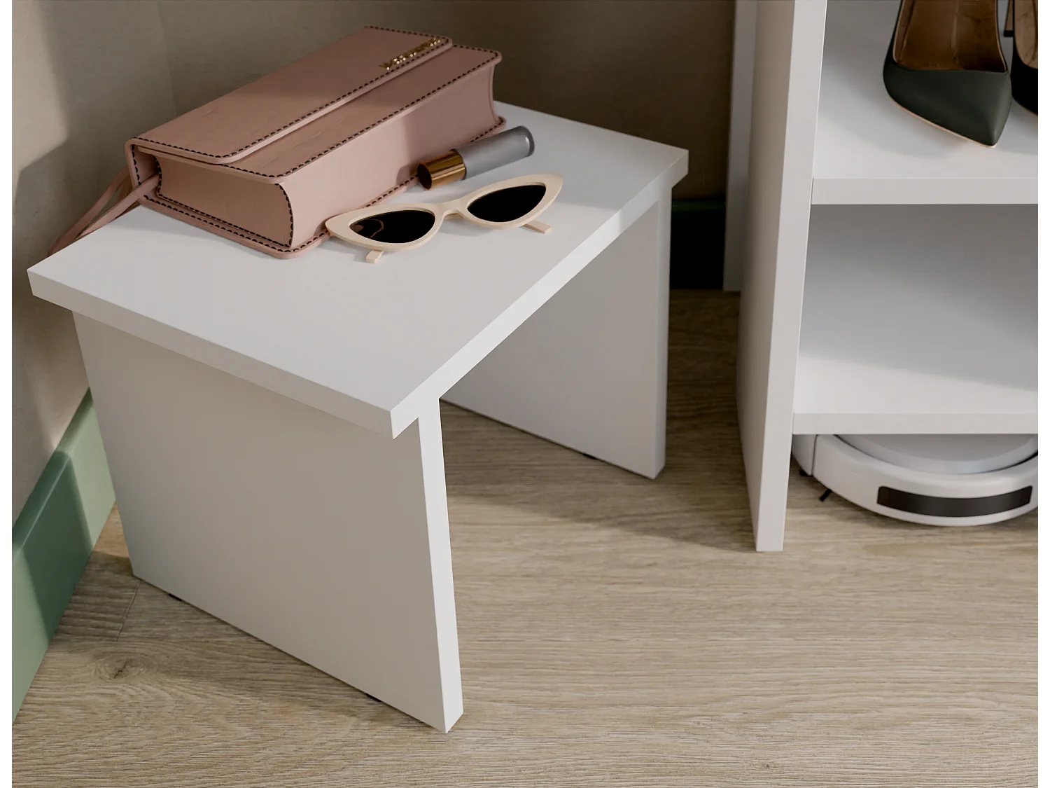 Schoenenrek RUBI 60 cm – Compact meubel met 6 niveaus, voor 14–16 paar schoenen, met verstelbare poten