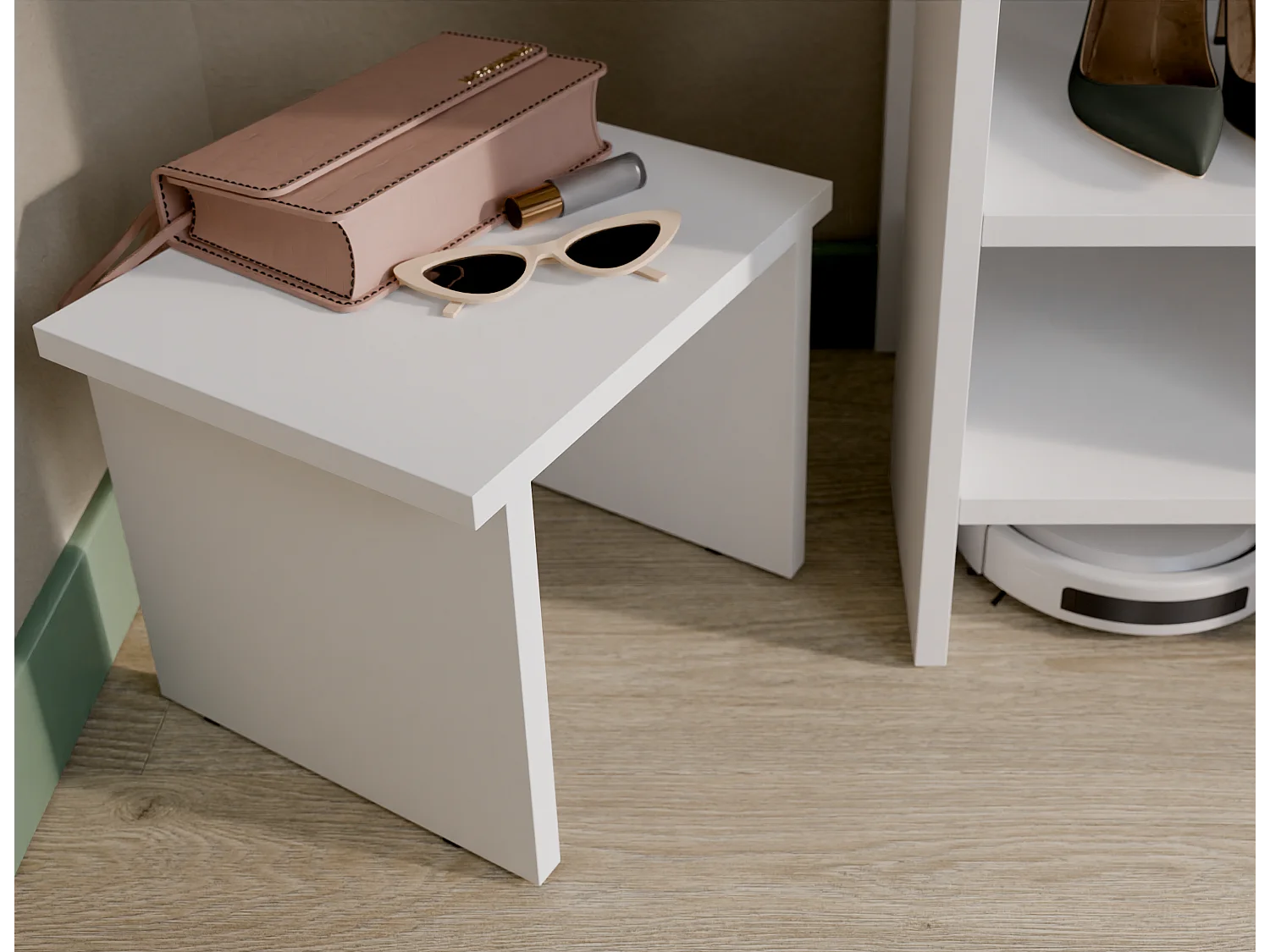 Étagère à chaussures RUBI 60 cm – Meuble compact avec 6 niveaux, pour 14 à 16 paires, avec pieds réglables