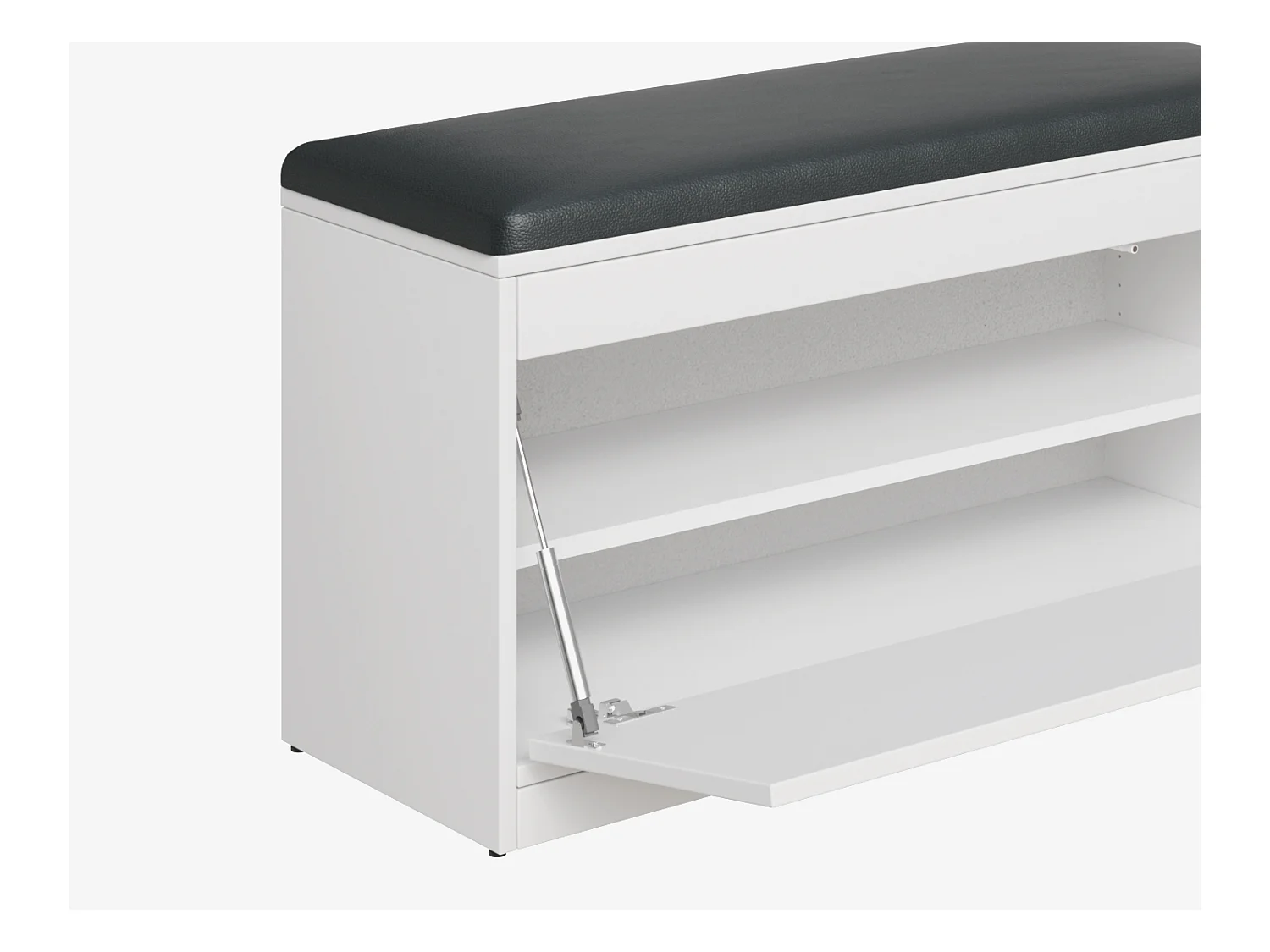 Meuble à chaussures BARI 100 cm – Banc d’entrée avec assise en cuir écologique, pour 8 à 10 paires