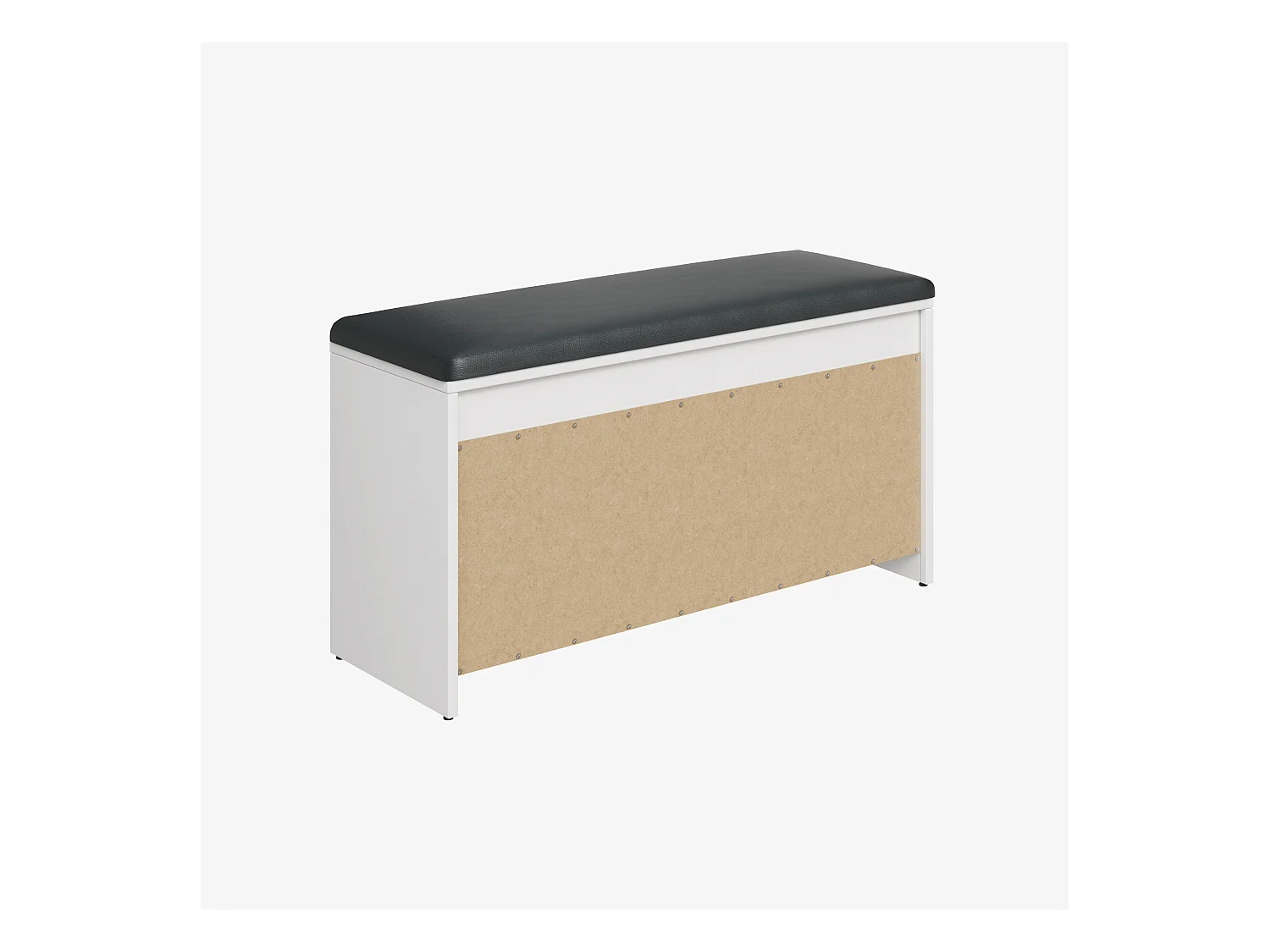 Meuble à chaussures BARI 100 cm – Banc d’entrée avec assise en cuir écologique, pour 8 à 10 paires