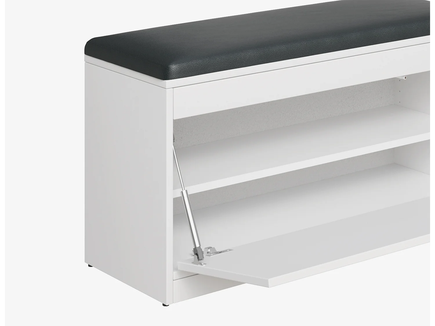 Zapatero BARI 100 cm – Banco de entrada con asiento de cuero ecológico, para 8 a 10 pares