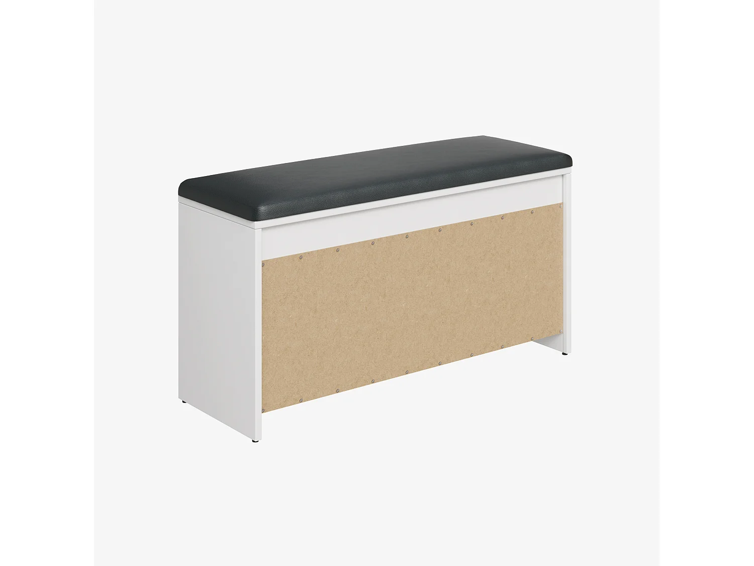 Zapatero BARI 100 cm – Banco de entrada con asiento de cuero ecológico, para 8 a 10 pares