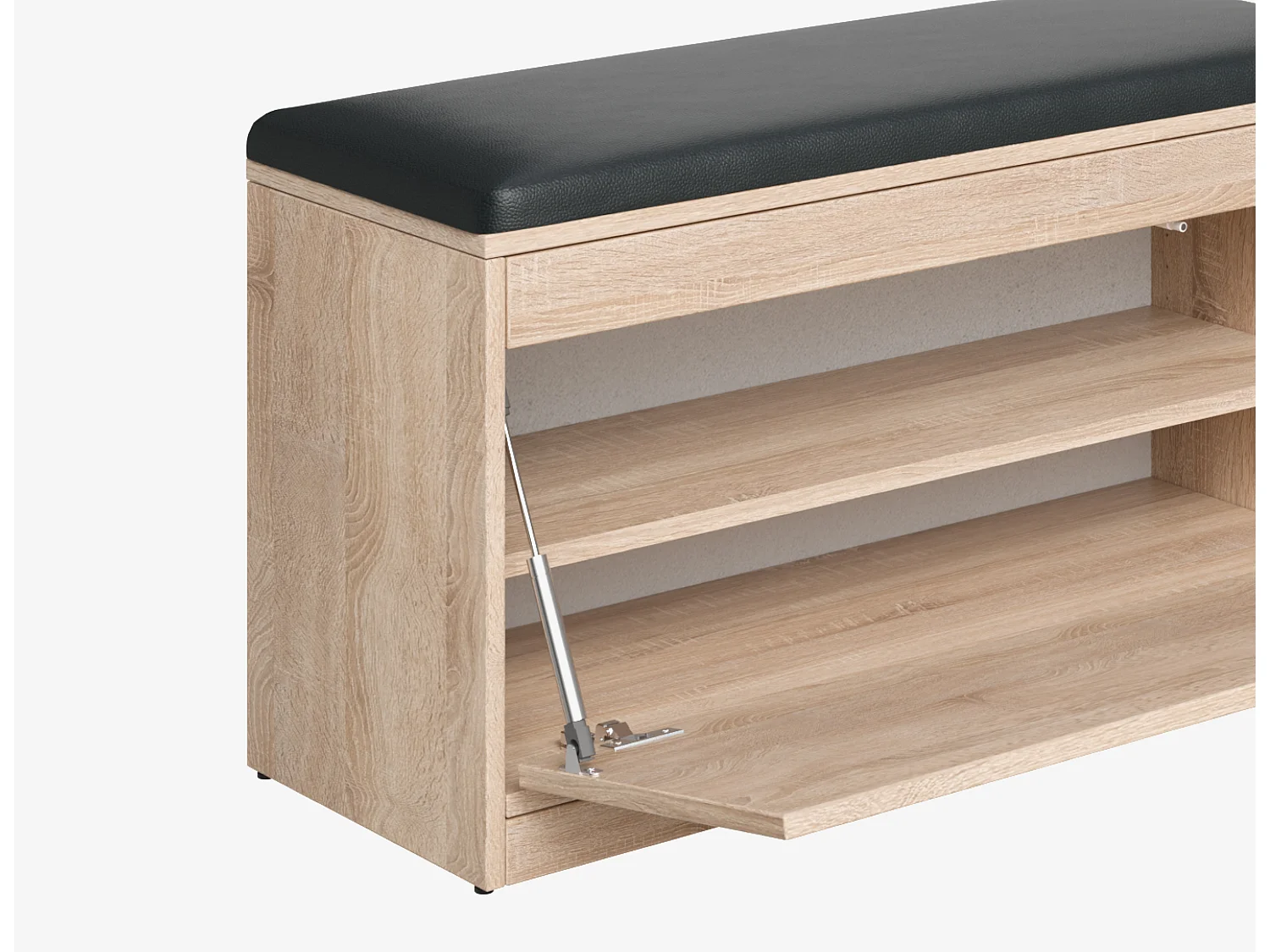 Schoenenkast BARI 100 cm – Halbank met zitting van ecologisch leer, voor 8–10 paar