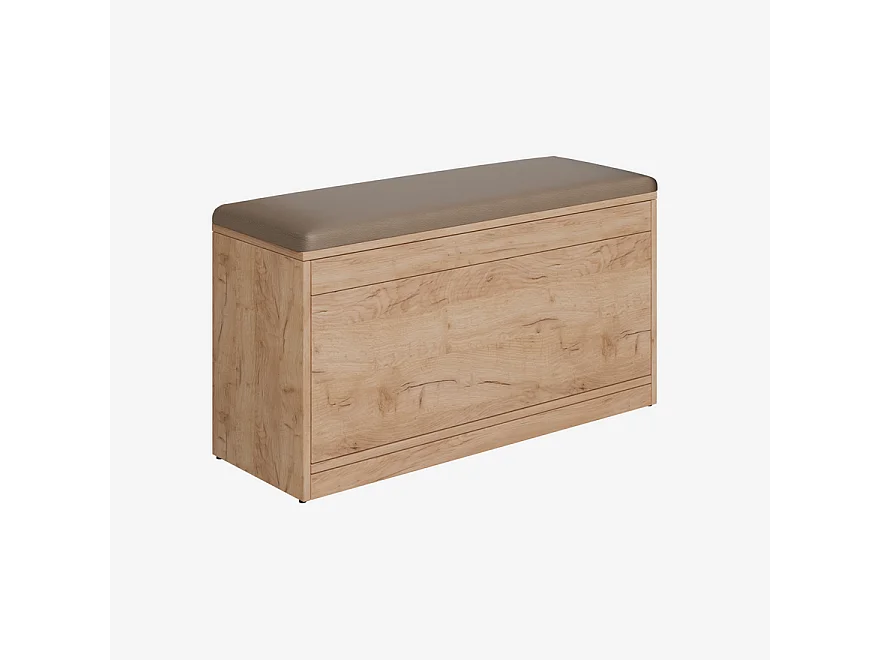 Meuble à chaussures BARI 100 cm – Banc d’entrée avec assise en cuir écologique, pour 8 à 10 paires