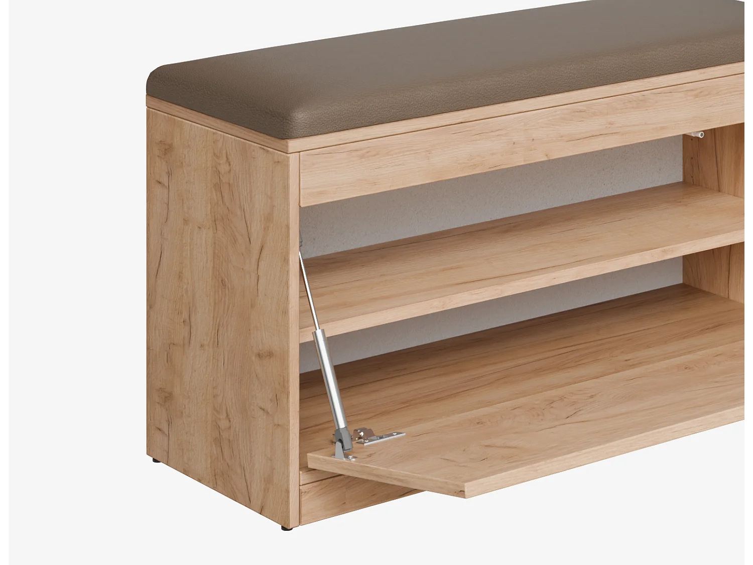 Meuble à chaussures BARI 100 cm – Banc d’entrée avec assise en cuir écologique, pour 8 à 10 paires