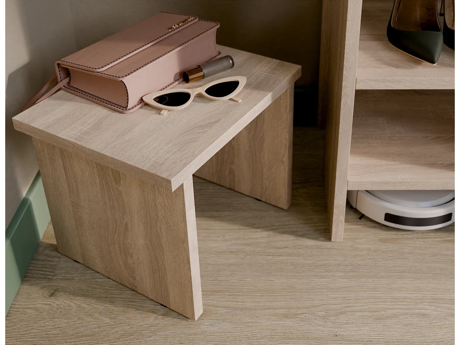 Étagère à chaussures RUBI 60 cm – Meuble compact avec 6 niveaux, pour 14 à 16 paires, avec pieds réglables