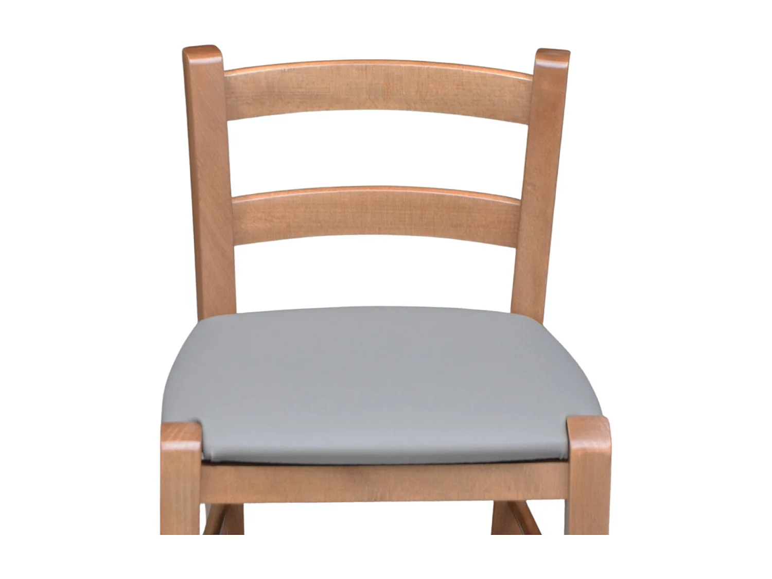 Tabouret de bar h 80 cm en bois de noyer clair assise cm en simili cuir gris tourterelle