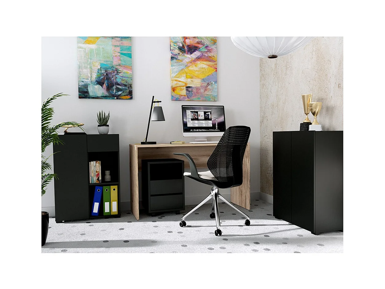 Bureau coloris chêne MELTO 130 cm – Style moderne, compact et idéal pour chambre ou télétravail