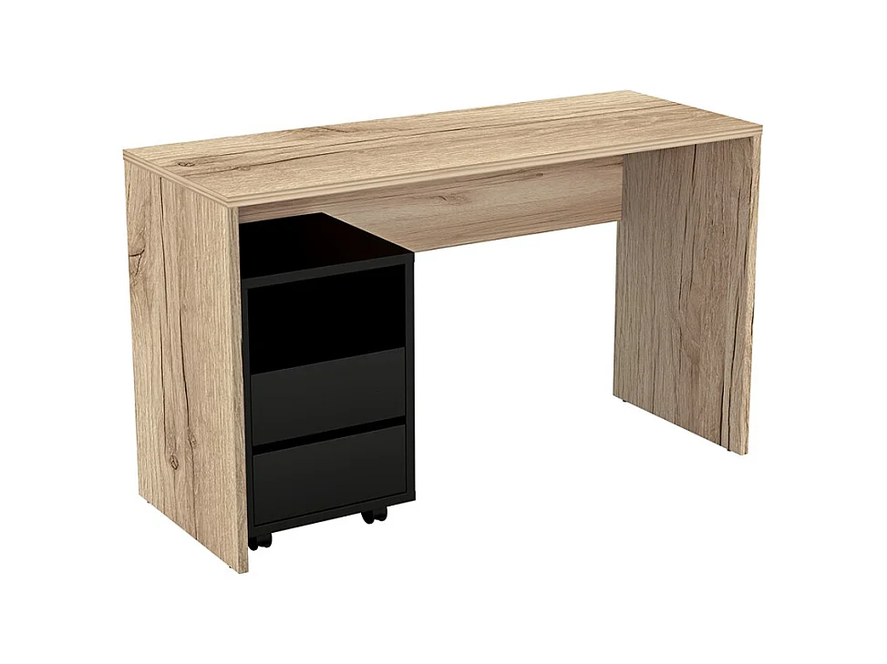 Bureau coloris chêne MELTO 130 cm – Style moderne, compact et idéal pour chambre ou télétravail