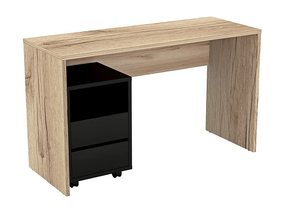 Escritório cor carvalho MELTO 130 cm – Estilo moderno, compacto e ideal para quarto ou teletrabalho