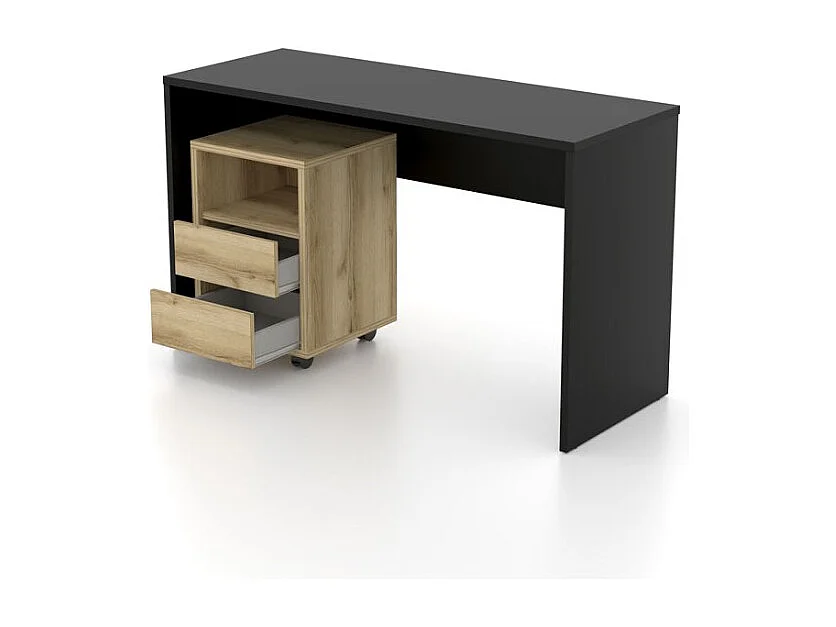 Mesa preta MELTO 130 cm – Elegante, moderna e perfeita para trabalho remoto ou quarto de adolescente