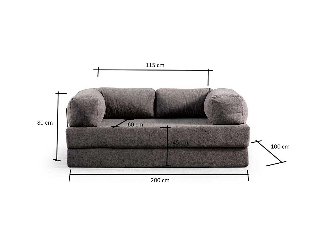 Canapé 2 places modulable Via Con