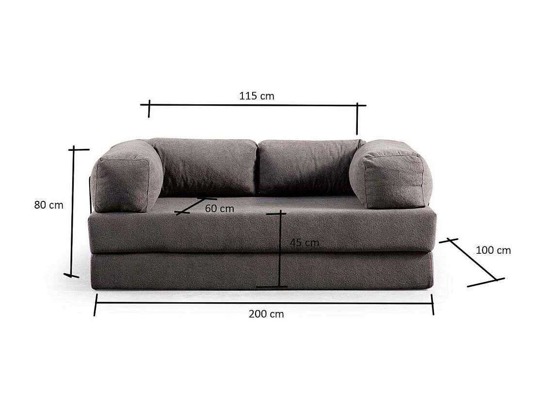 Canapé 2 places modulable Via Con