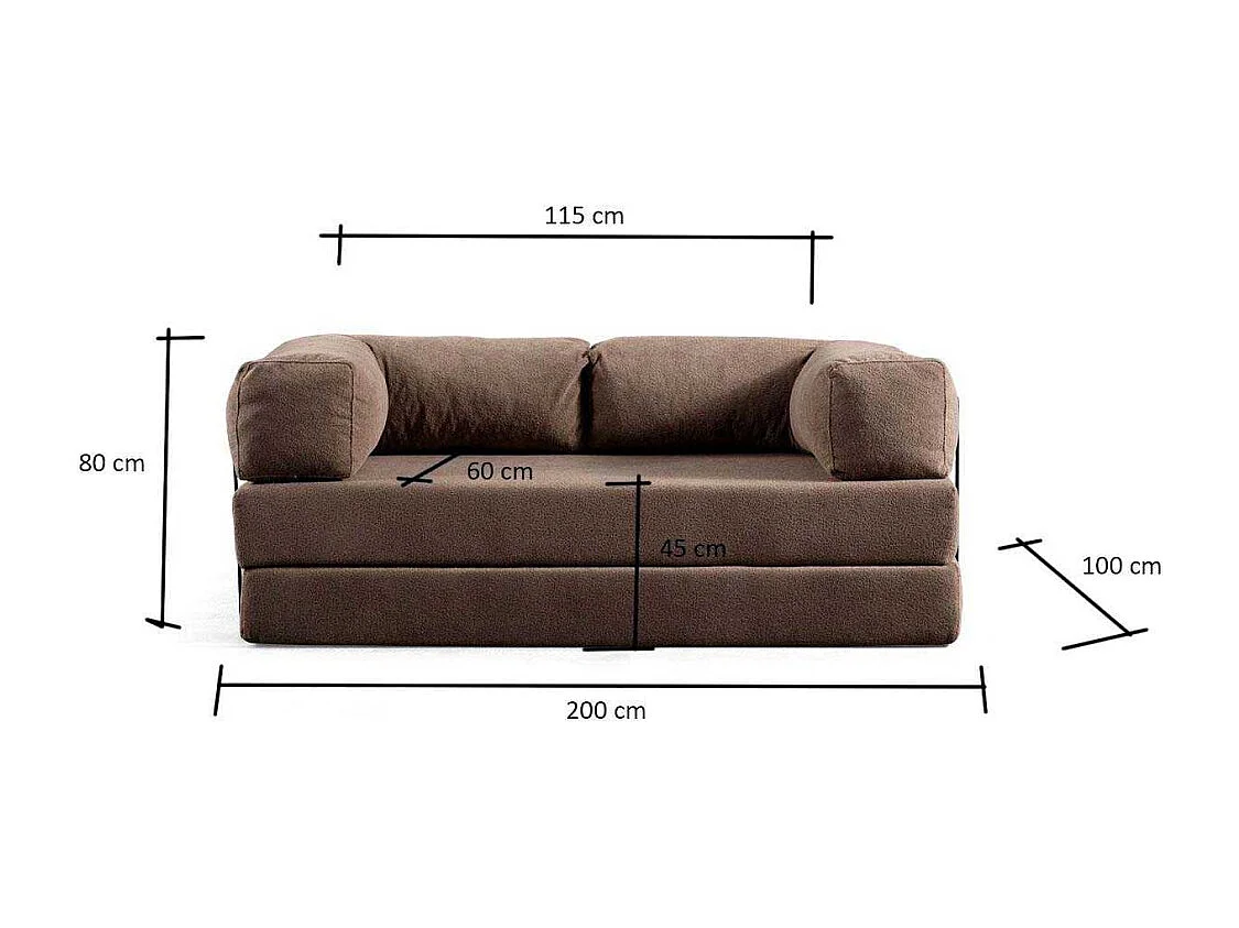 Canapé 2 places modulable Via Con