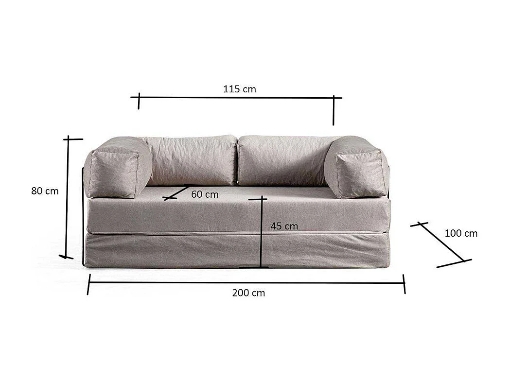 Canapé 2 places modulable Via Con