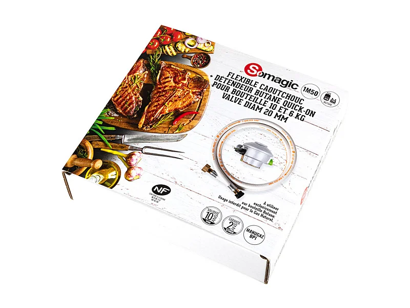 Kit butano Espigões de rosca flexíveis + regulador de encaixe rápido