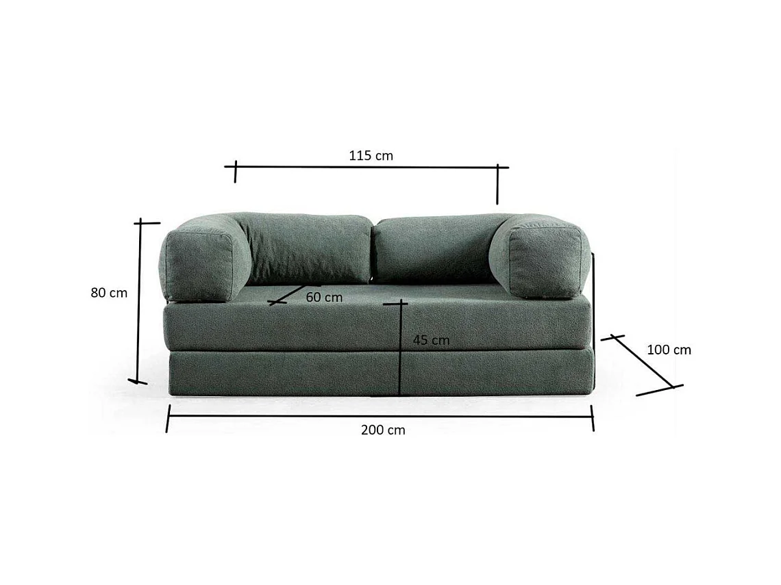 Canapé 2 places modulable Via Con