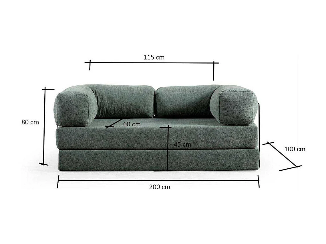 Canapé 2 places modulable Via Con