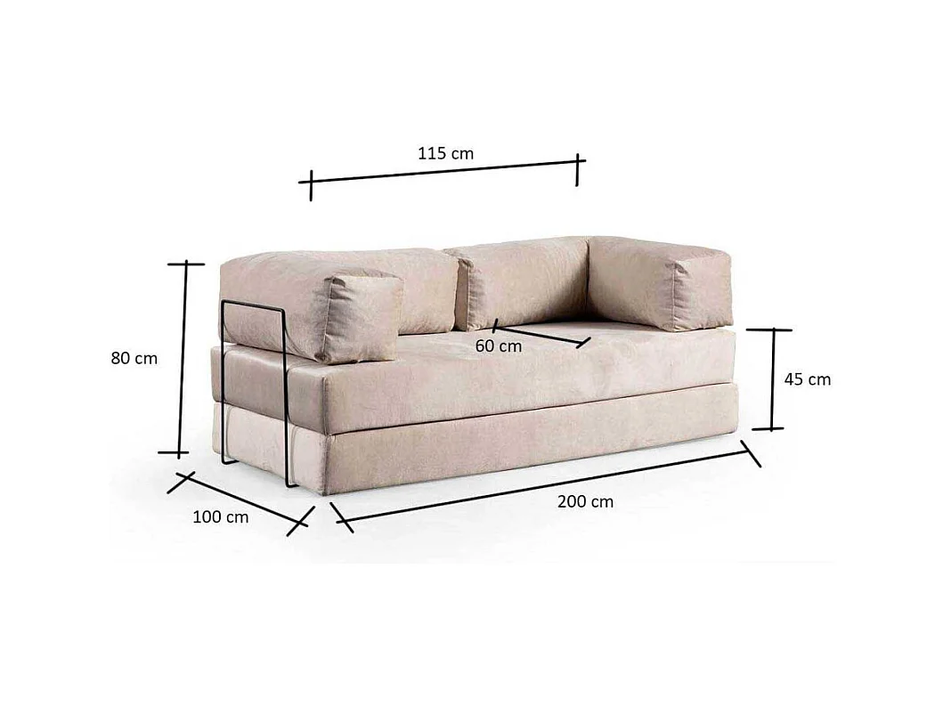 Canapé 2 places modulable Via Con