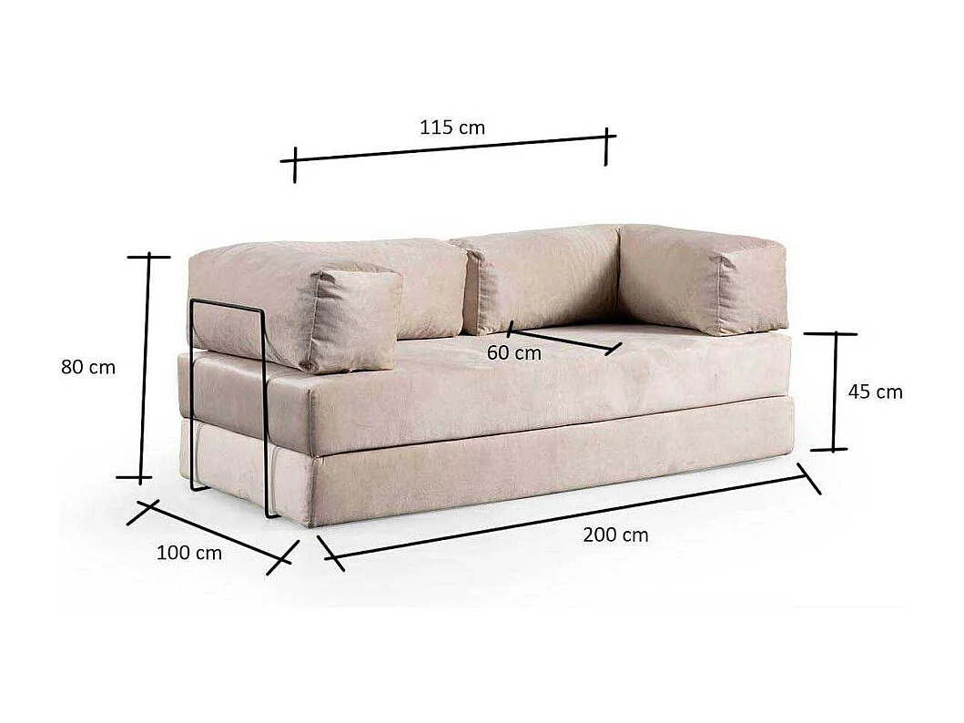 Canapé 2 places modulable Via Con