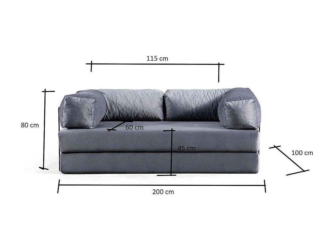 Canapé 2 places modulable Via Con