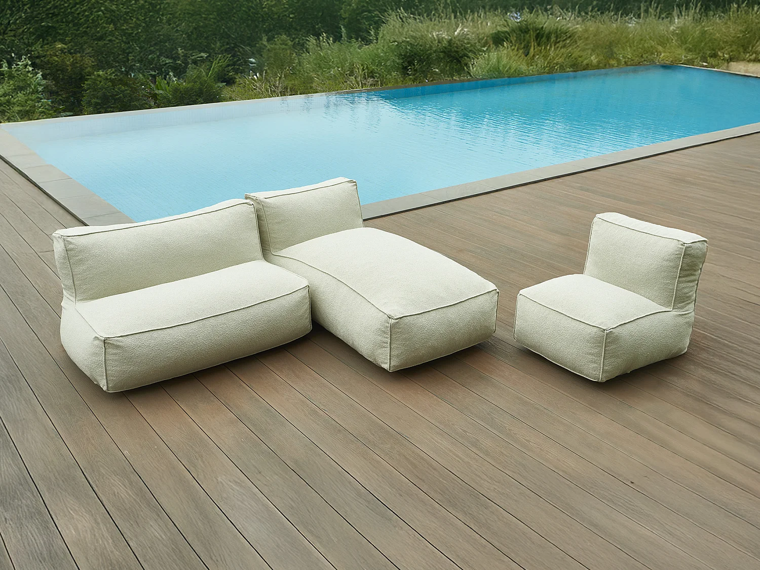 Fauteuil de jardin en tissu bouclette - Beige - NOUMARA de MYLIA