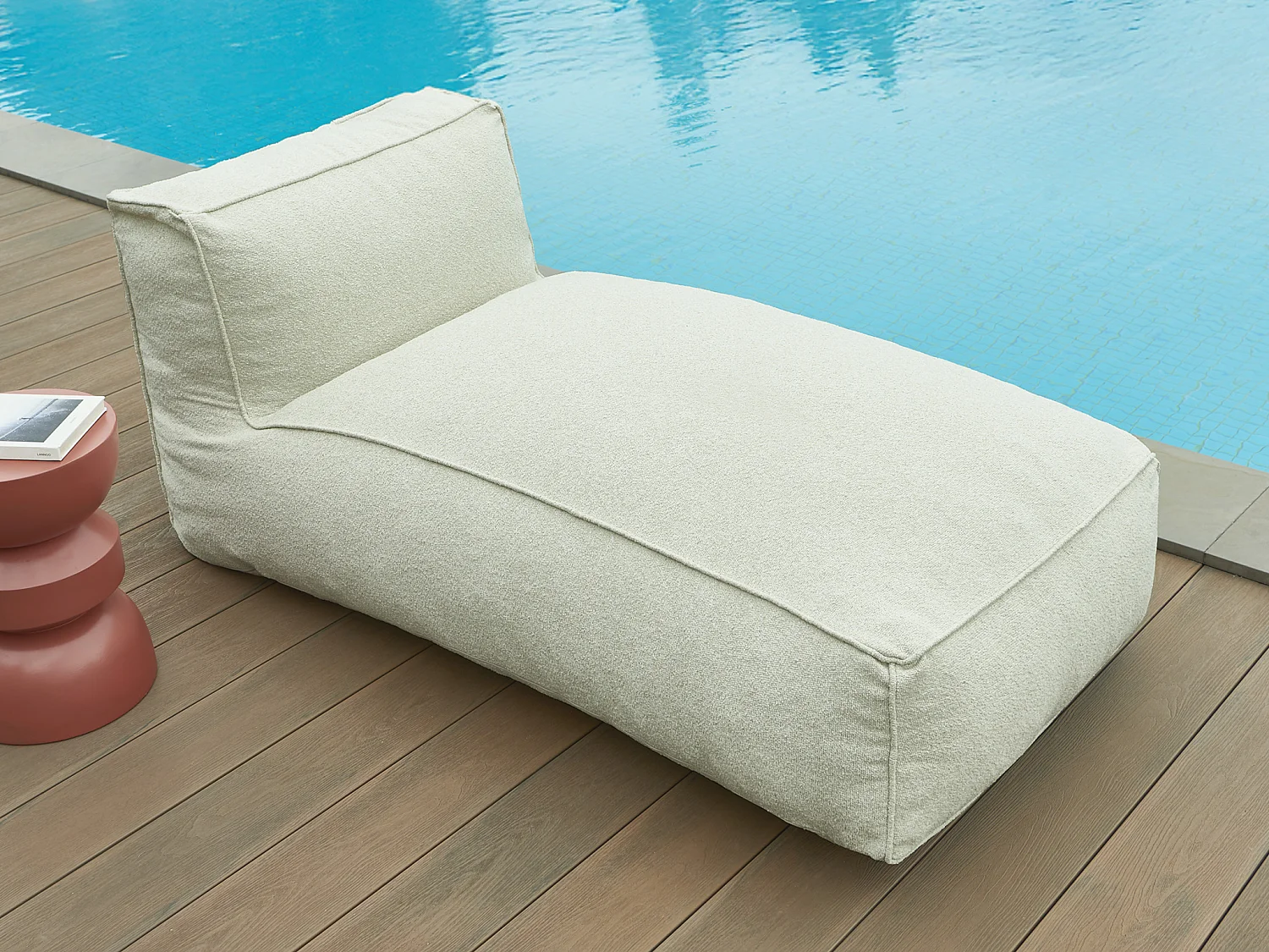 Méridienne de jardin en tissu bouclette - Beige - NOUMARA de MYLIA