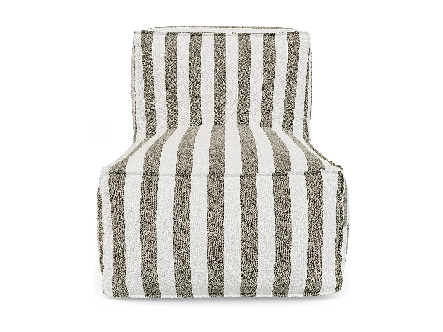 Fauteuil de jardin en tissu bouclette - Rayé blanc et beige - NOUMARA de MYLIA