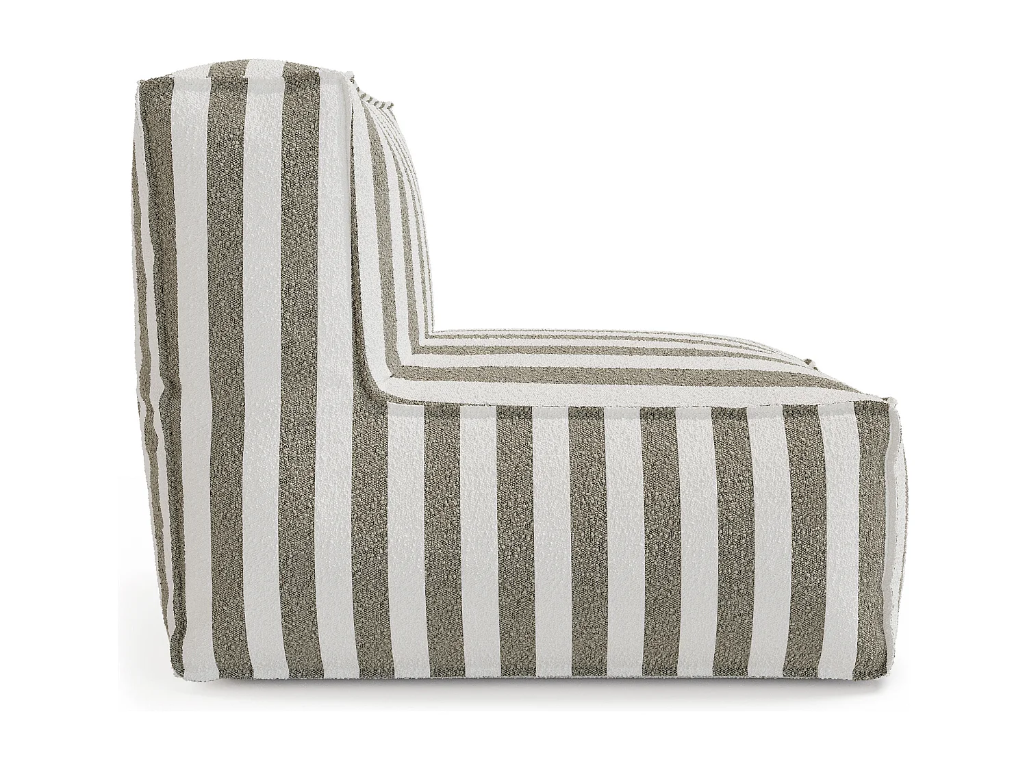 Fauteuil de jardin en tissu bouclette - Rayé blanc et beige - NOUMARA de MYLIA