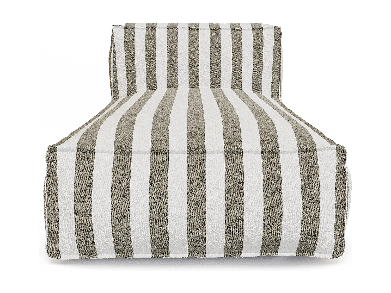 Méridienne de jardin en tissu bouclette - Rayé blanc et beige - NOUMARA de MYLIA