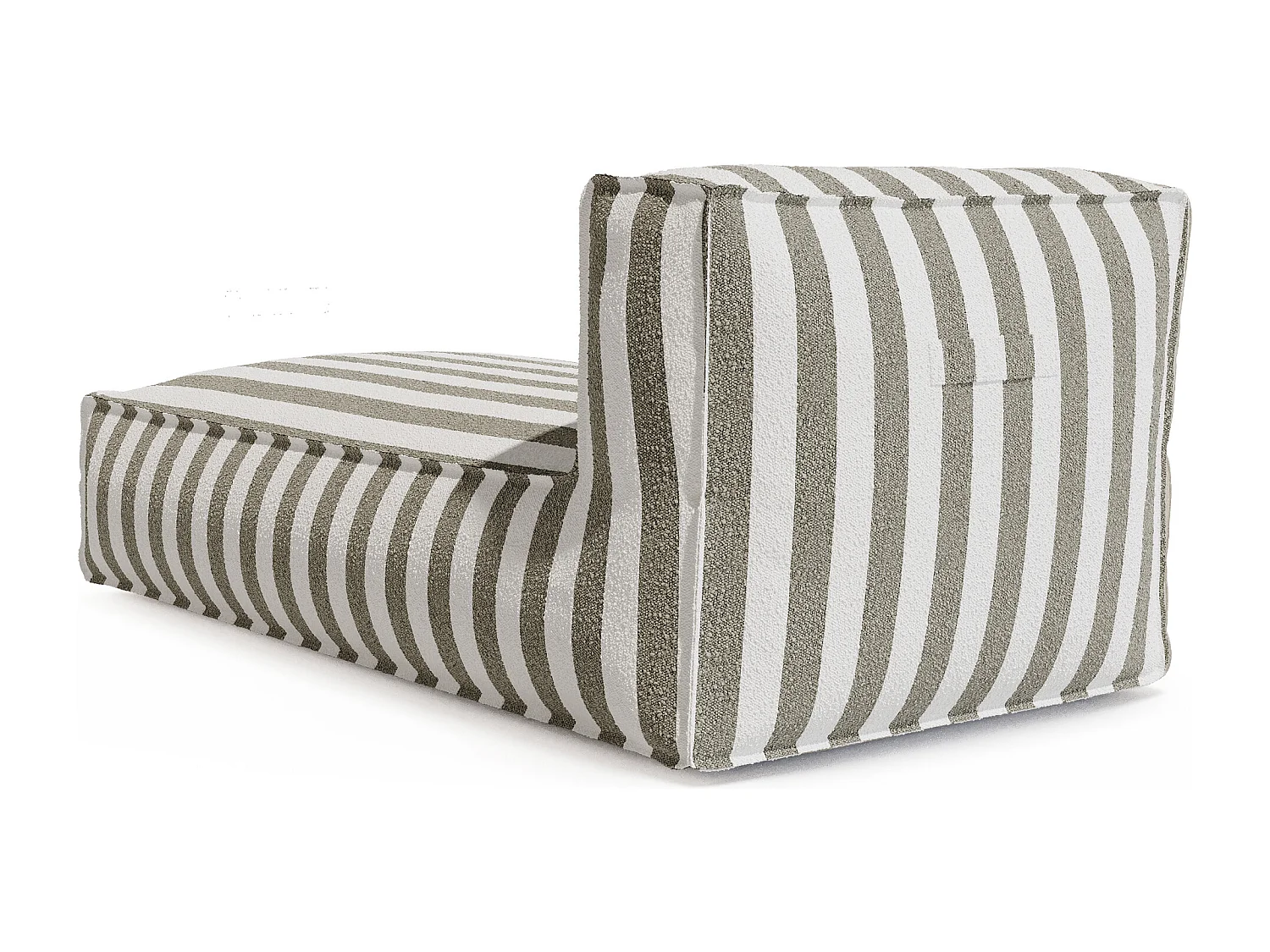 Méridienne de jardin en tissu bouclette - Rayé blanc et beige - NOUMARA de MYLIA