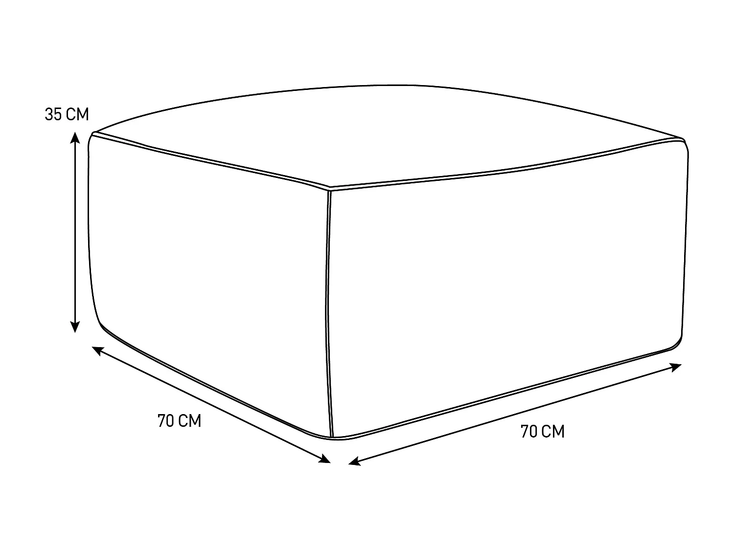 Pouf de jardin en tissu bouclette - Beige - NOUMARA de MYLIA