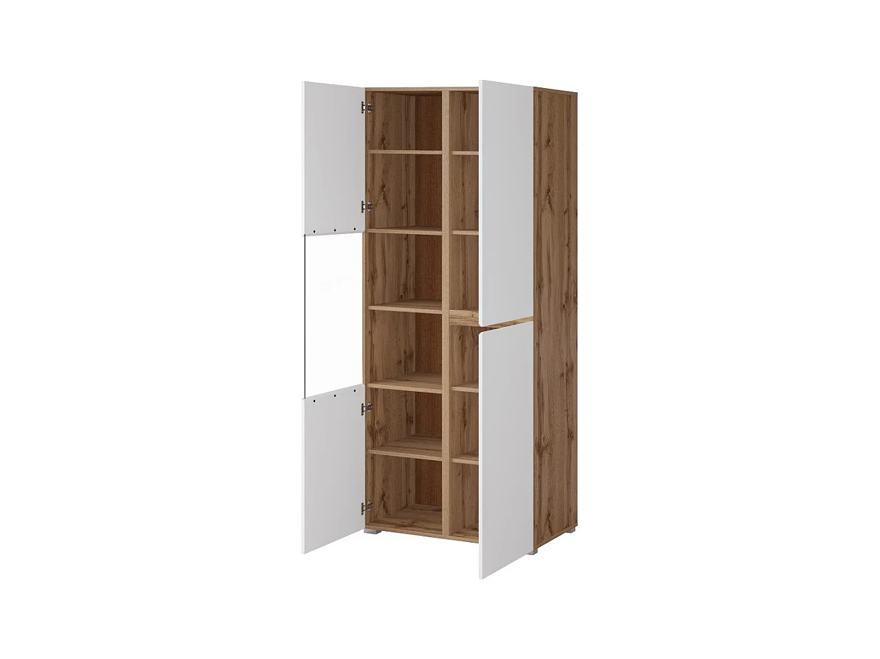 Vitrina HAVANA – Elegancia depurada en roble claro y blanco mate - Sin LED