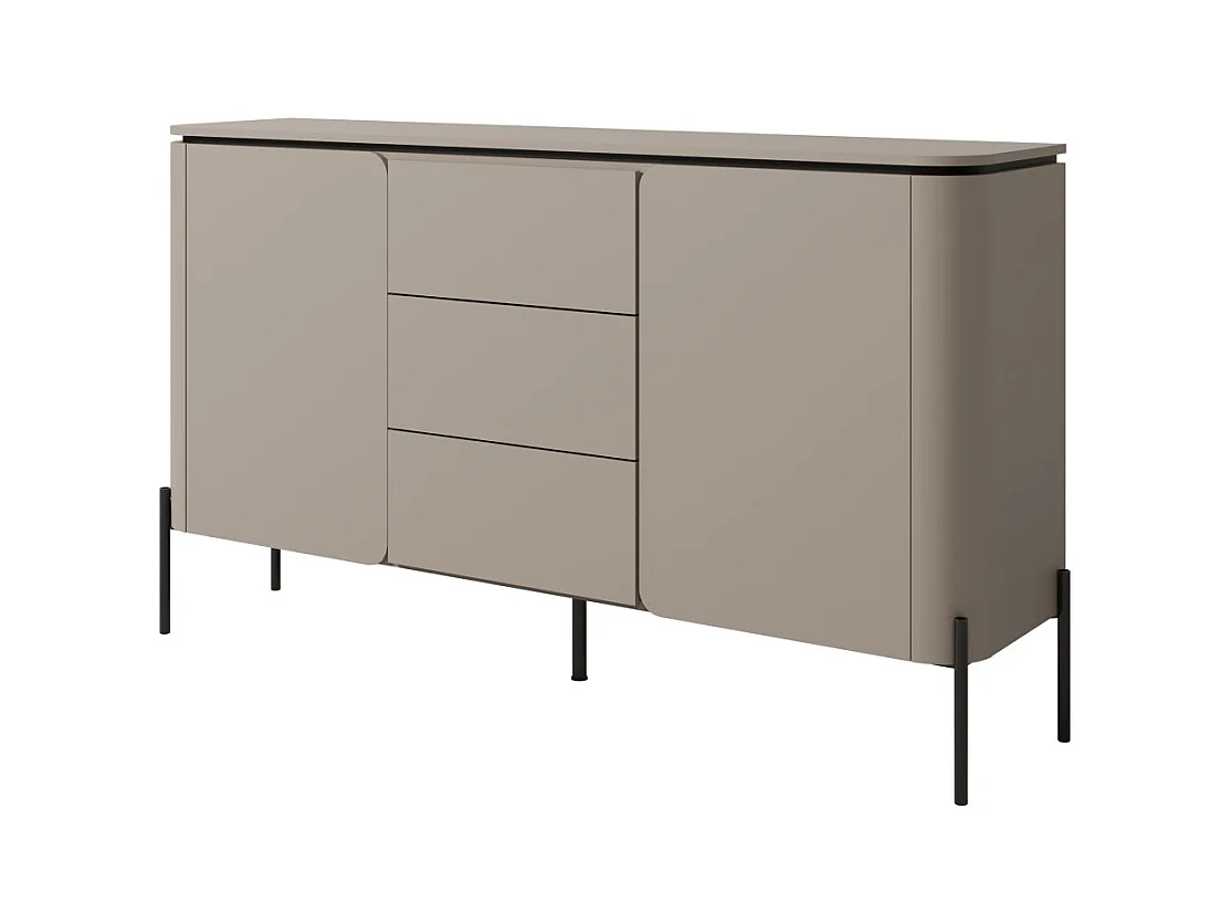 Conjunto de muebles BELLA – Aparador, mueble para TV y aparador alto – Acabado Congo mate chic