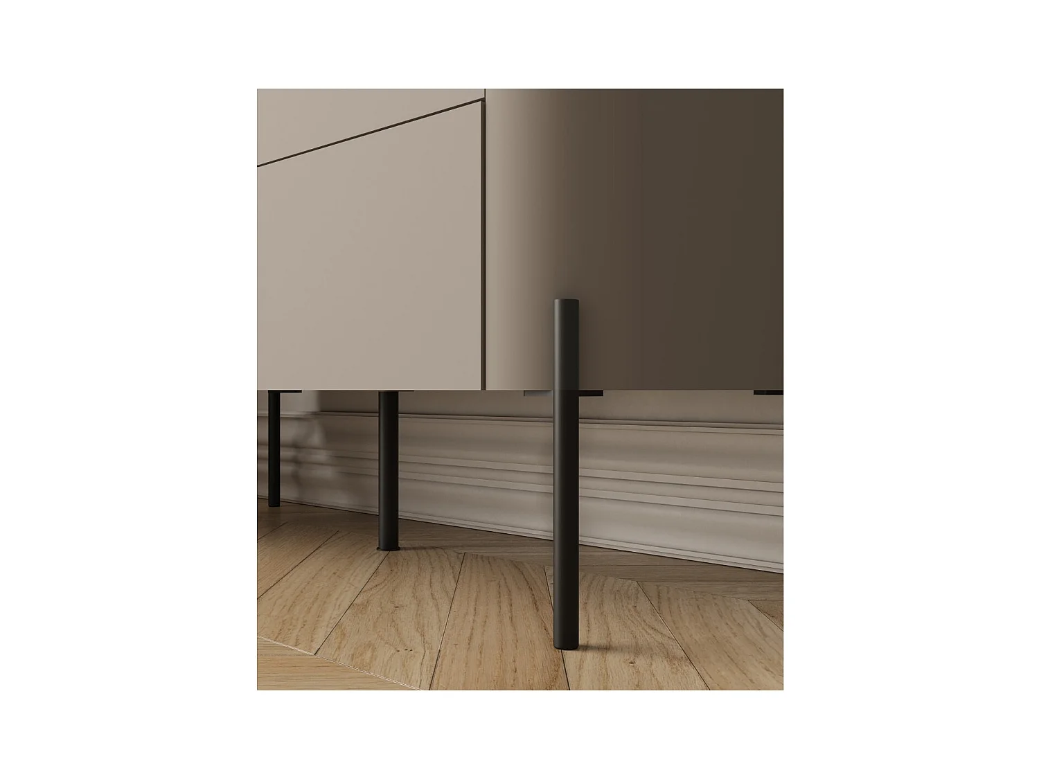 Conjunto de muebles BELLA – Aparador, mueble para TV y aparador alto – Acabado Congo mate chic