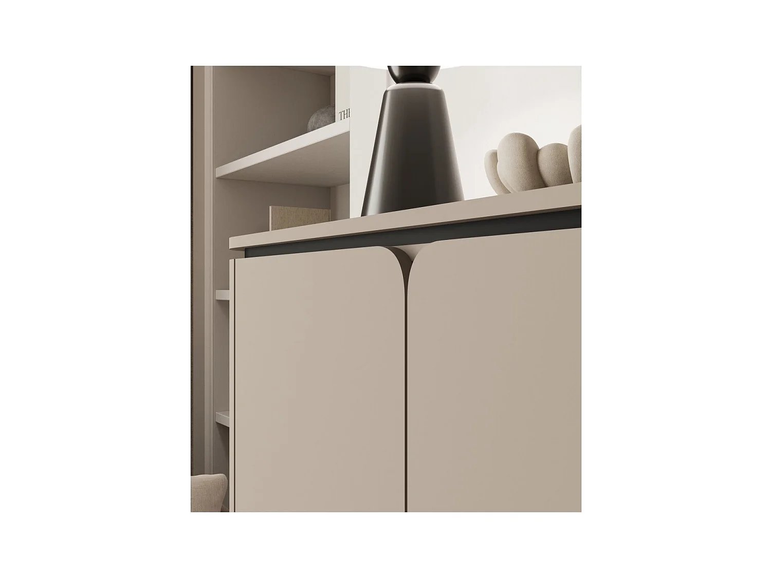 Conjunto de muebles BELLA – Aparador, mueble para TV y aparador alto – Acabado Congo mate chic