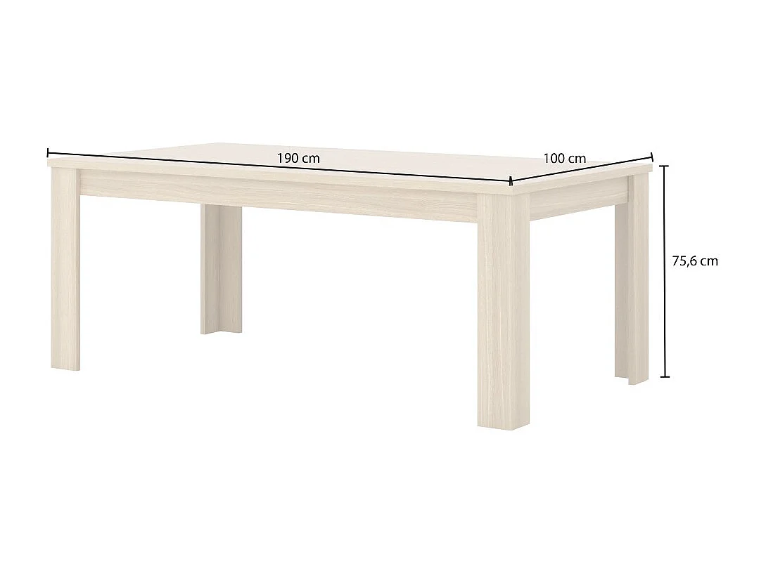 Mesa de comedor COPA – 190x76x100 cm – Roble elegante – Diseño escandinavo