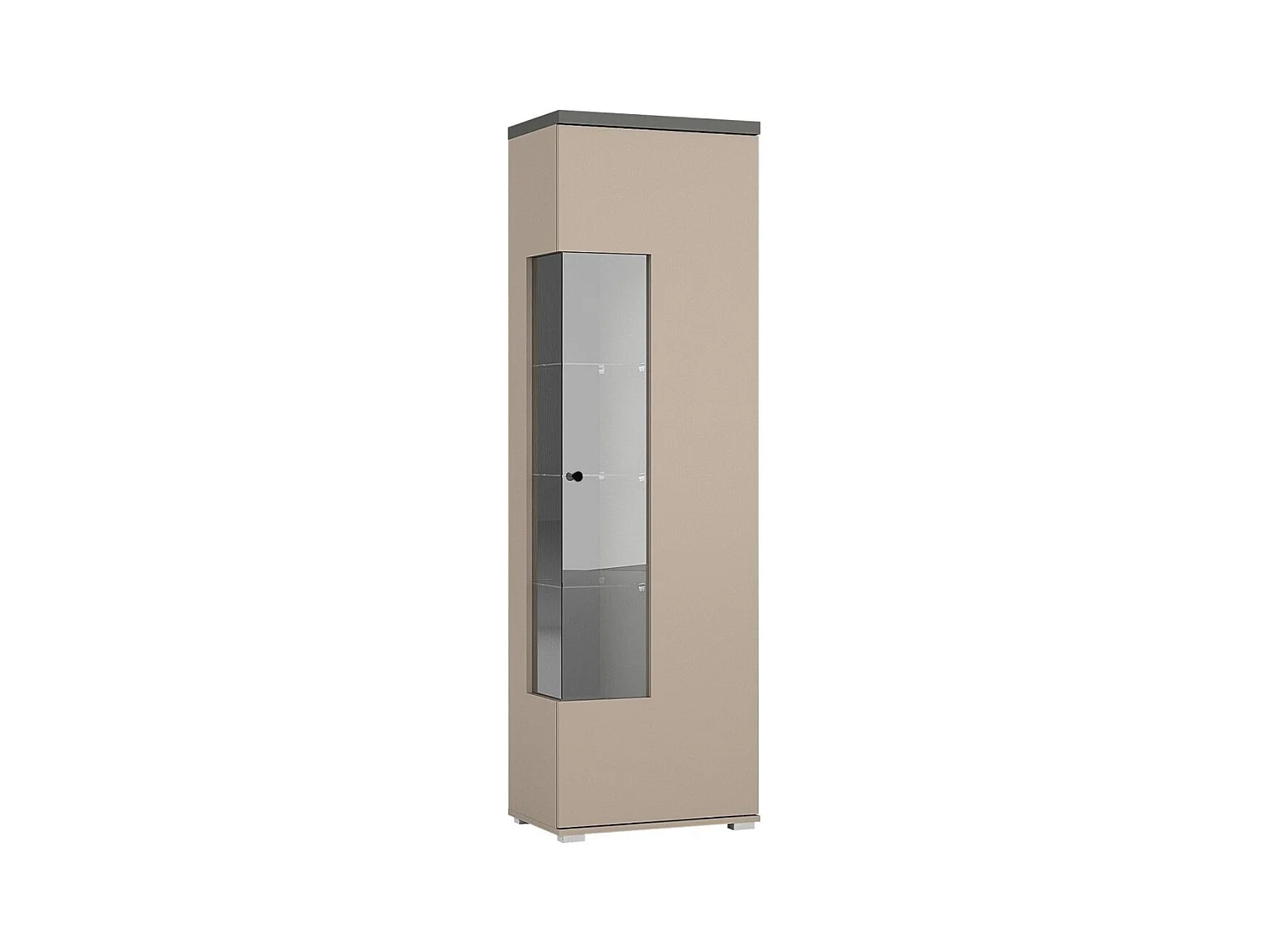 Vitrine 1 porte NESS – Finition Congo & Anthracite – LED blanc neutre – 10 niches design