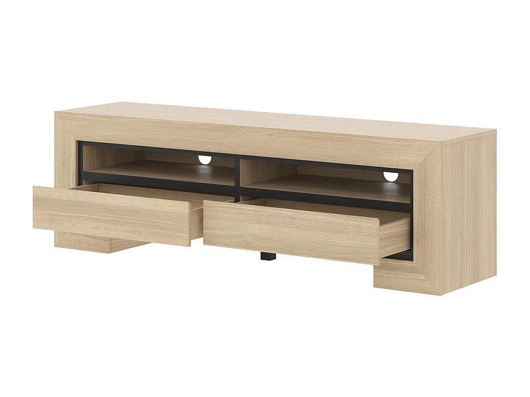 Meuble TV collection COPA – 160x50,5x41 cm – 2 tiroirs et 2 niches – Chêne élégant – Design scandinave