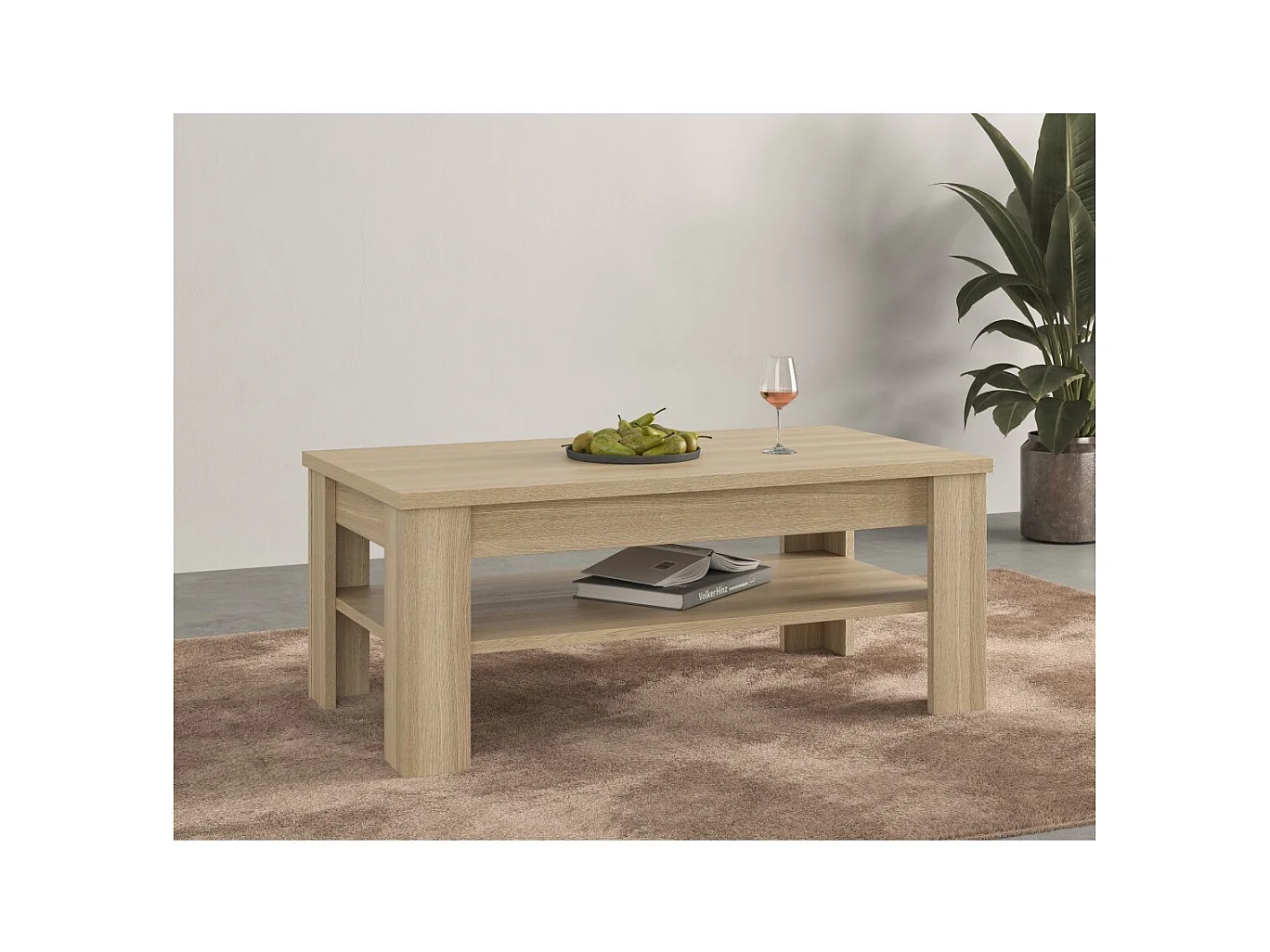 Mesa de centro COPA – 120x50x65 cm – Carvalho elegante – Design escandinavo