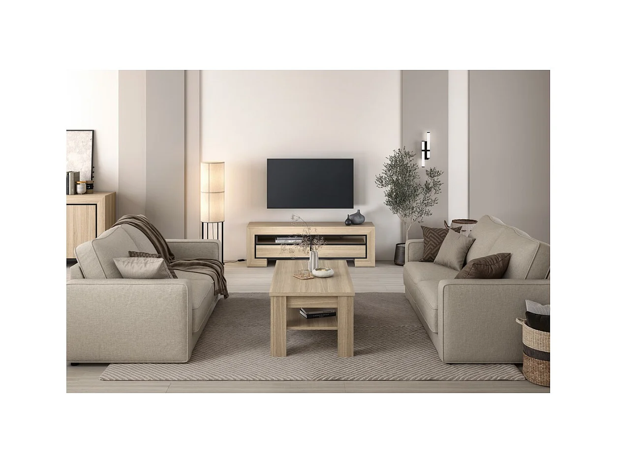 Mesa de centro COPA – 120x50x65 cm – Carvalho elegante – Design escandinavo