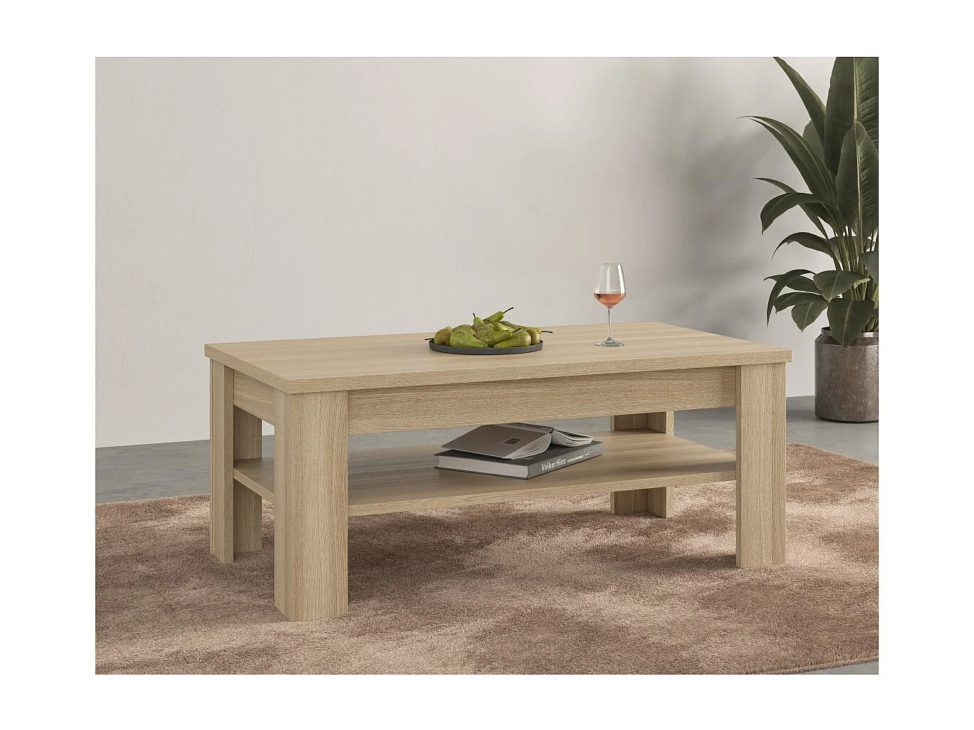 Mesa de centro COPA – 120x50x65 cm – Carvalho elegante – Design escandinavo