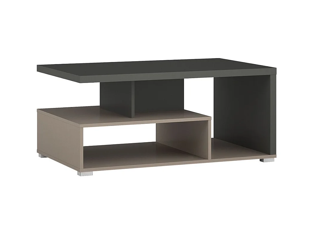 Mesa de centro NESS – Tampo 100 x 60 cm – Acabamento Congo e antracite – Design moderno