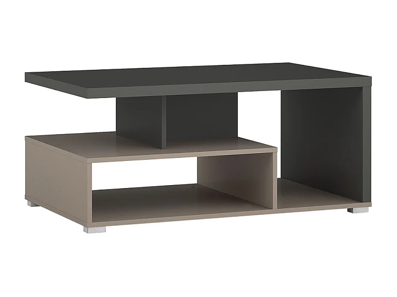 Table basse NESS – Plateau 100 x 60 cm – Finition Congo et anthracite – Design moderne