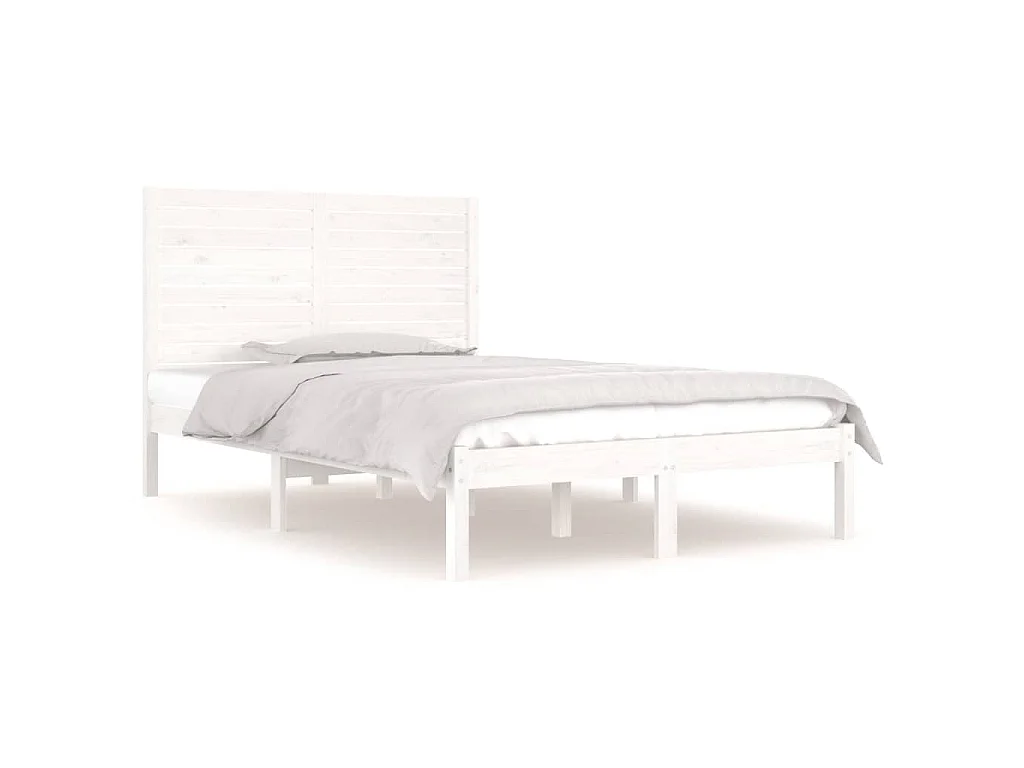 Bedframe massief hout wit 140x190 cm